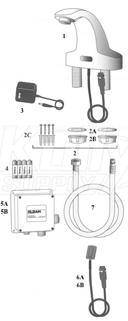 Sloan SF-2300/2350 Faucet Parts Breakdown