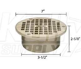 Zurn ZN400-7B Z400 "TYPE B" Round Strainer - Polished Nickel Bronze Top