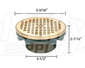 Zurn ZB400-5BZ Z400 "TYPE BZ" Round Leveling Strainer - Polished Bronze Top