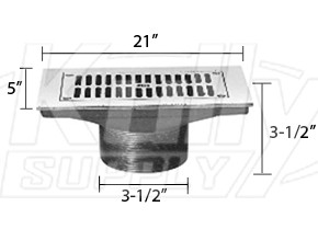 Zurn ZN400-21J Z400 "TYPE J" Rectangular Strainer - Polished Nickel Bronze Top