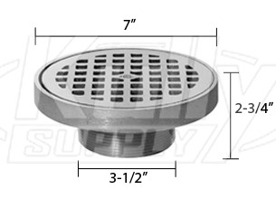 Zurn Z400-7N Z400 "TYPE N" Round Strainer - Dura-Coated Cast Iron Top