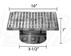 Zurn ZN400-10S Z400 "TYPE S" Square Strainer - Polished Nickel Bronze Top