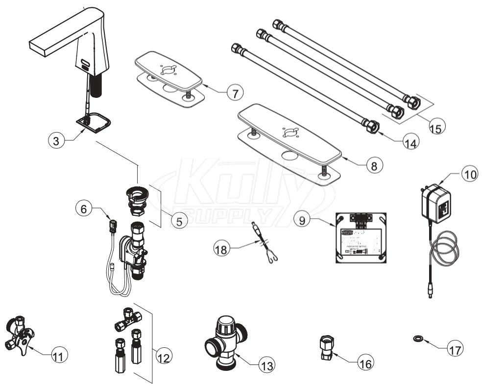 Zurn Z6953-XL-CV Camaya Faucet Parts Breakdown