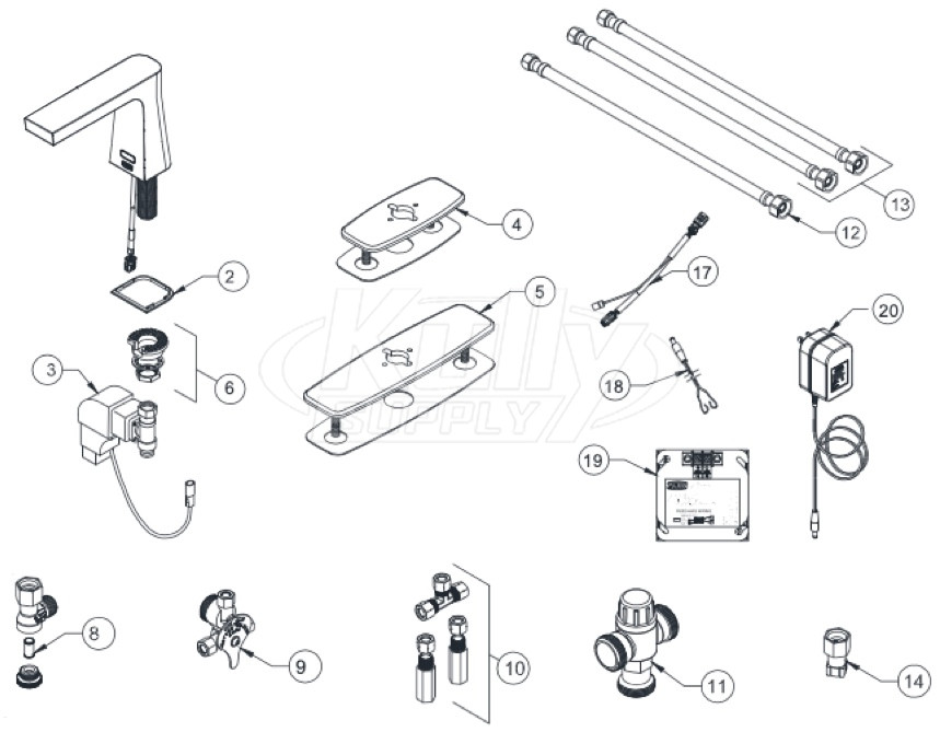 Zurn Z6953-XL Camaya Faucet Parts Breakdown