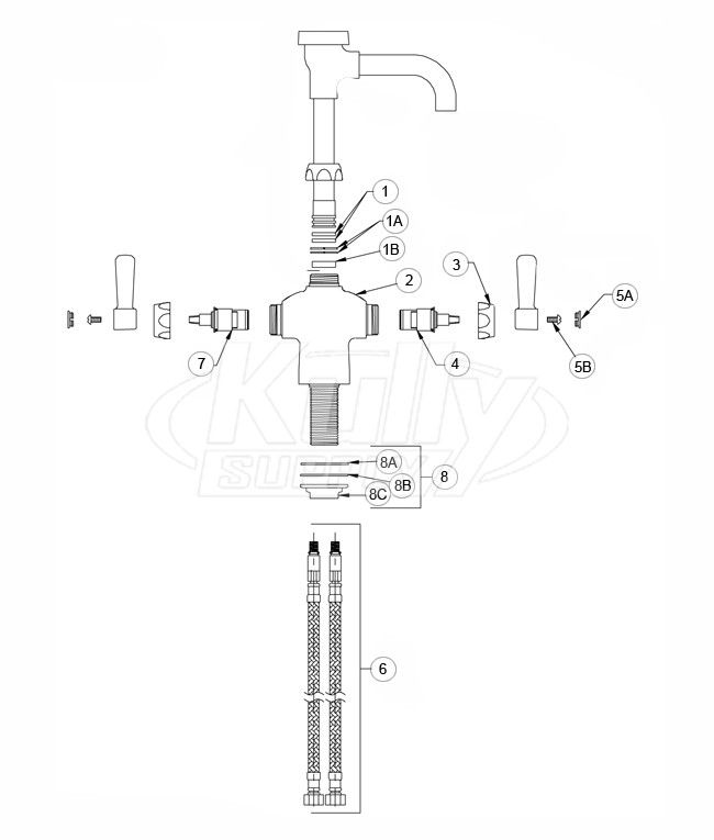 Zurn Z826T1 Parts Breakdown 