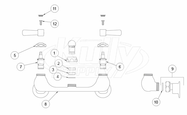 Zurn Z842 Swing Spout Faucet Parts Breakdown 