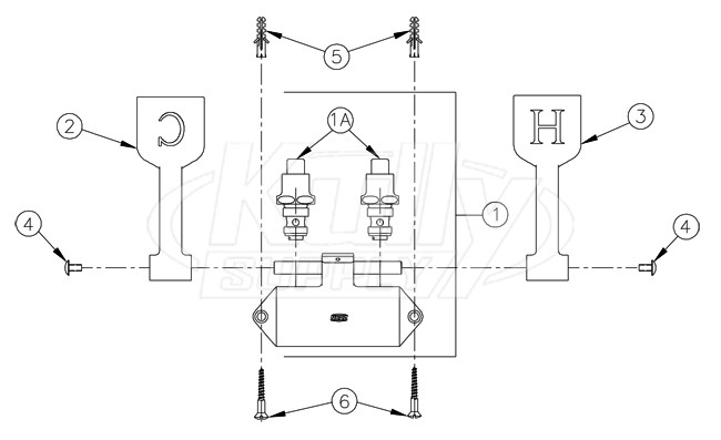 Zurn Z85500-LM Double Foot Pedal Valve Parts Breakdown