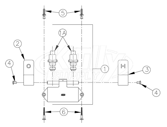 Zurn Z85500 Double Foot Pedal Valve Parts Breakdown