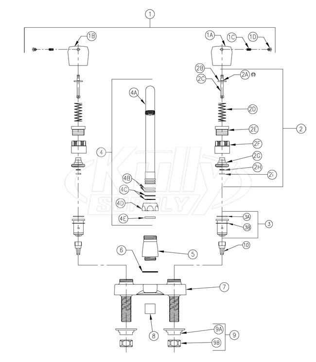 Zurn Z866A0 Parts Breakdown 