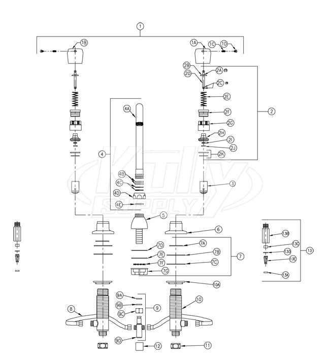 Zurn Z867A0 Parts Breakdown 