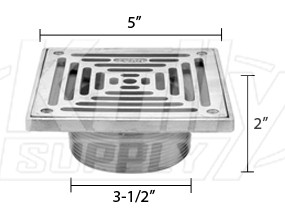 Zurn ZS400-5SS ZS400 "TYPE SS" Square Strainer - Type 304 Stainless Steel Top