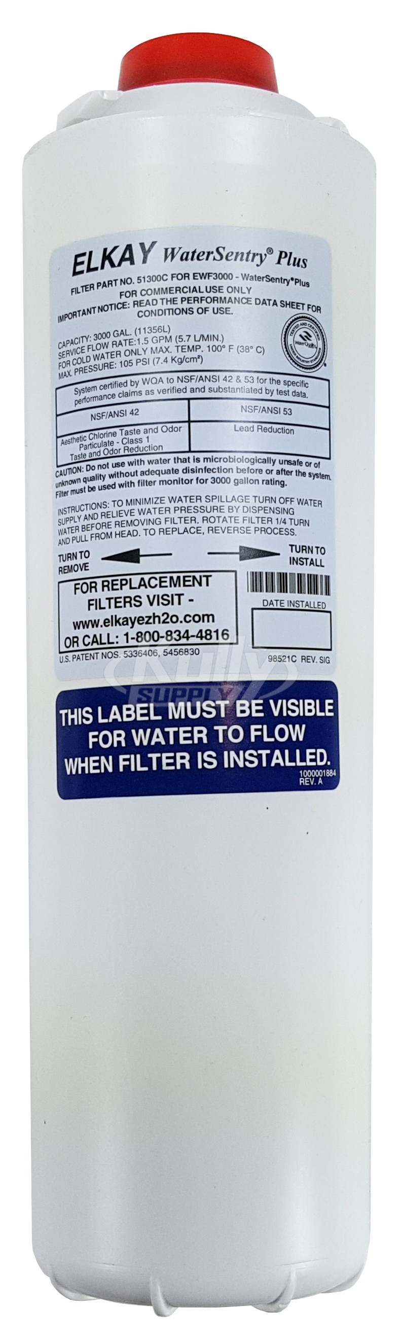 Elkay 51300C Drinking Fountain Replacement Filter (3000 Gallons
