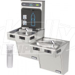 Halsey Taylor HydroBoost HTHB-HAC8BLSS-WF Filtered Stainless Steel Dual Drinking Fountain with Bottle Filler