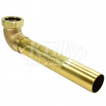 Sloan F-25-A Rough Brass Slip Joint Elbow (with Tail 1-1/2" x 10" from C to E)