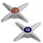Chicago 633-PRJKCP 3" Metal Cross Handles w/ Hot & Cold Index Buttons