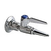 Chicago 986-909AGVCP Wall Flange w/ Ball Valve, Serrated Hose Nozzle, Lever Handle w/ Air, Gas & Vac Service Buttons