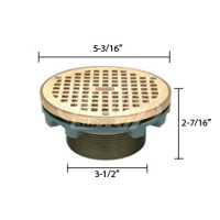 Zurn ZB400-5BZ Z400 "TYPE BZ" Round Leveling Strainer - Polished Bronze Top