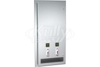 ASI 0864-25 Surface Mounted Sanitary Napkin Dispenser - 25 Cent