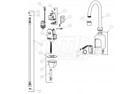 Chicago 116.103.21.1 Hytronic Gooseneck Sensor Faucet Parts Breakdown