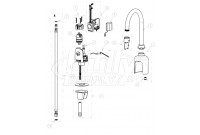 Chicago 116.103.AB.1 Hytronic Gooseneck Sensor Faucet Parts Breakdown