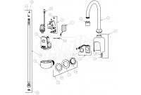 Chicago 116.104.21.1 Hytronic Wall-Mount Gooseneck Sensor Faucet Parts Breakdown