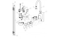 Chicago 116.114.21.1 Hytronic Wall-Mount Gooseneck Sensor Faucet Parts Breakdown