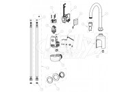 Chicago 116.114.AB.1 Hytronic Wall-Mount Gooseneck Sensor Faucet Parts Breakdown