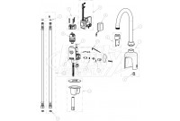 Chicago 116.123.AB.1 Hytronic Gooseneck Sensor Faucet Parts Breakdown