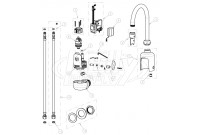 Chicago 116.124.AB.1 Hytronic Wall-Mount Gooseneck Sensor Faucet Parts Breakdown