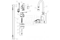 Chicago 116.203.21.1 Hytronic Gooseneck Sensor Faucet Parts Breakdown