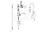 Chicago 116.203.AB.1 Hytronic Gooseneck Sensor Faucet Parts Breakdown