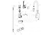 Chicago 116.204.AB.1 Hytronic Wall-Mount Gooseneck Sensor Faucet Parts Breakdown