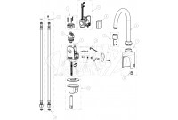 Chicago 116.223.AB.1 Hytronic Gooseneck Sensor Faucet Parts Breakdown