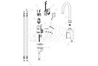 Chicago 116.428.AB.1 Hytronic Gooseneck Sensor Faucet Parts Breakdown