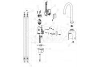 Chicago 116.429.AB.1 Hytronic Gooseneck Sensor Faucet Parts Breakdown