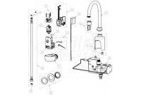 Chicago 116.904.AB.1 Hytronic Wall-Mount Gooseneck Sensor Faucet Parts Breakdown