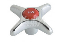Chicago 204-HWJKCP 2-1/2" Metal Cross Handle w/ Hot Water Index Button