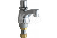 Chicago 333-SLOE12PSHABCP Single Supply Metering Sink Faucet