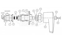 Bradley Diverter Shower Valve For Econo-Walls and Column Showers Parts Breakdown