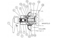 Bradley Pressure Balancing Mixing Valve For Column Showers Parts Breakdown