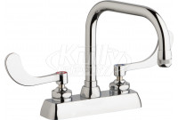 Chicago W4D-DB6AE1-317ABCP Hot and Cold Water Workboard Sink Faucet