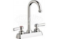 Chicago W4D-GN1AE1-369ABCP Hot and Cold Water Workboard Sink Faucet