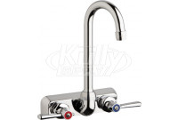 Chicago W4W-GN1AE35-369AB Hot and Cold Water Washboard Sink Faucet
