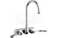 Chicago W4W-GN2AE1-317ABCP Hot and Cold Water Workboard Sink Faucet