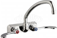 Chicago W4W-L9E35-317ABCP Hot and Cold Water Workboard Sink Faucet