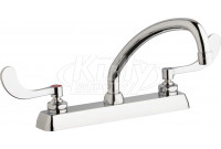 Chicago W8D-L9E35-317ABCP Hot and Cold Water Workboard Sink Faucet