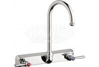 Chicago W8W-GN2AE1-369ABCP Hot and Cold Water Workboard Sink Faucet