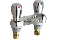 Chicago 802-VE2805-665ABCP Lav. Metering Faucet 4" Integral Spt.