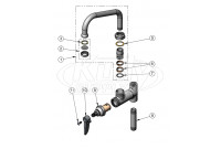 T&S Brass B-0155 6" Add-On Faucet Parts Breakdown