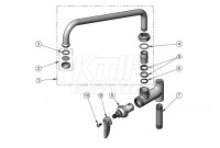 T&S Brass B-0156 12" Add-On Faucet Parts Breakdown